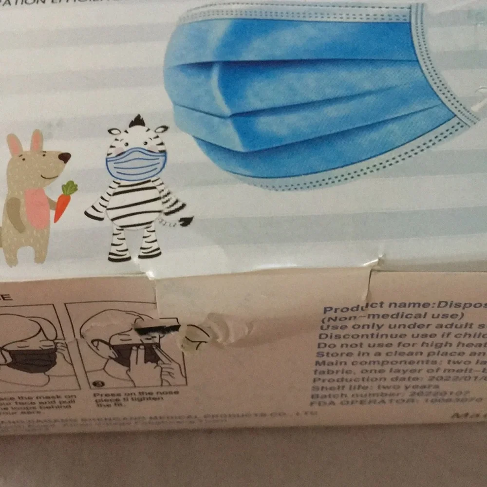 Kids 3 layer disposable mask 50